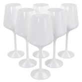 16 Oz. White Stemmed Wine Glasses | 6 Count